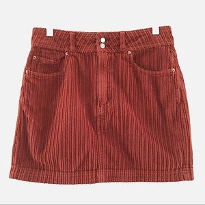 BDG Urban Outfitters wide wale corduroy 100% cotton mini skirt deep orange sz M